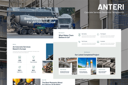 Preview: Anteri - Concrete Services Elementor Template Kit