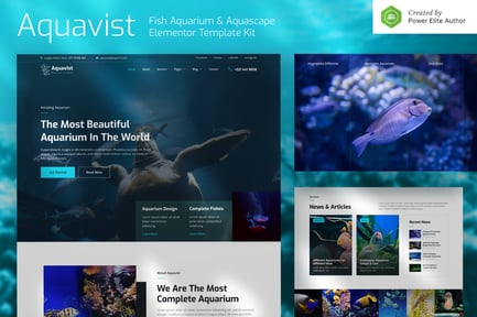 Preview: Aquavist – Fish Aquarium & Aquascape Elementor Template Kit