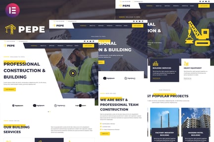 Preview: Pepe - Building & Construction Business Services Elementor Template Kit