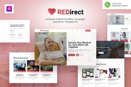 Preview: Redirect – Blood Donation Campaign & Activism Elementor Template Kit