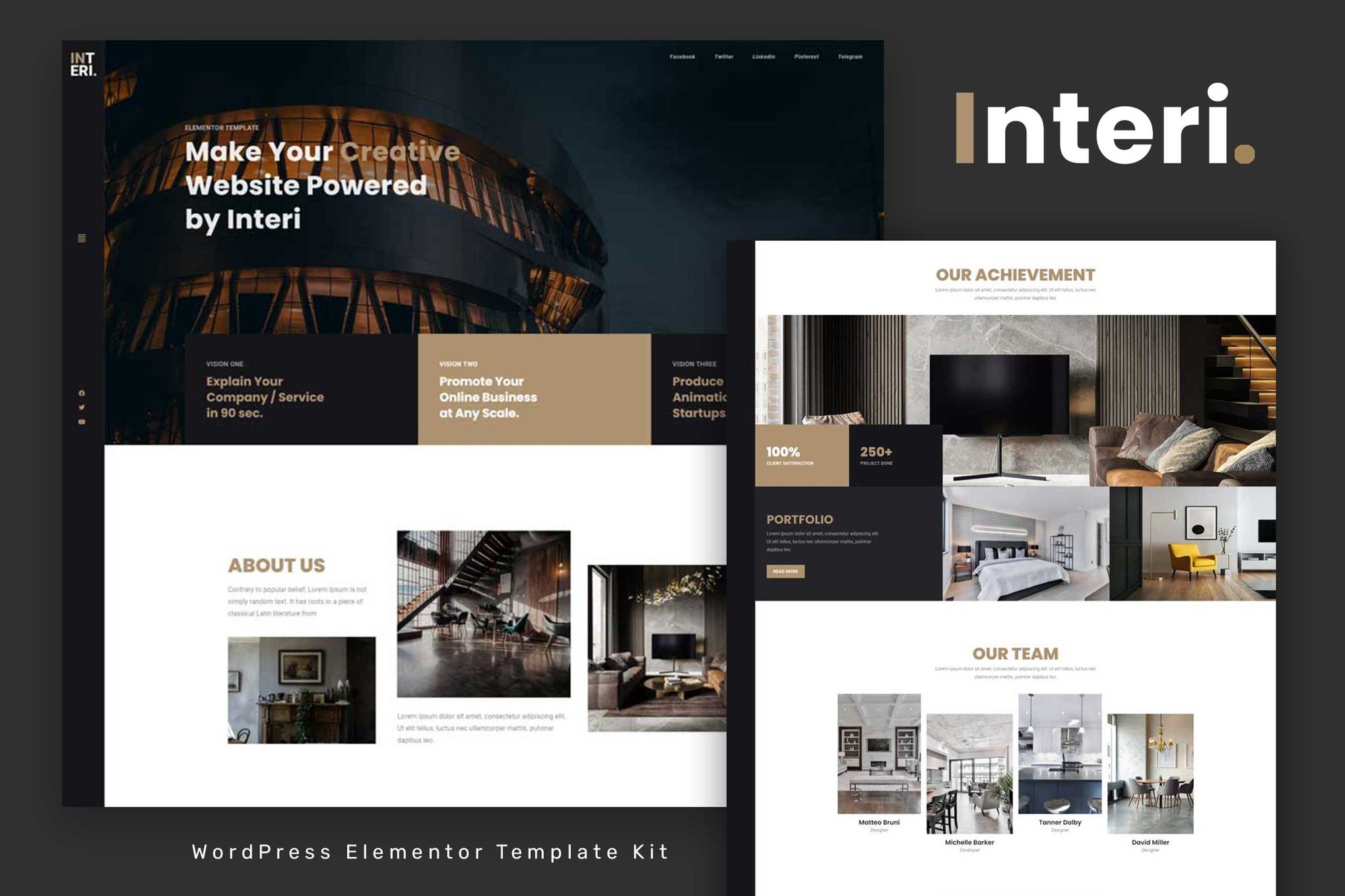 Interi - Creative Elementor Template Kit, WP Template Kits ft. creative ...