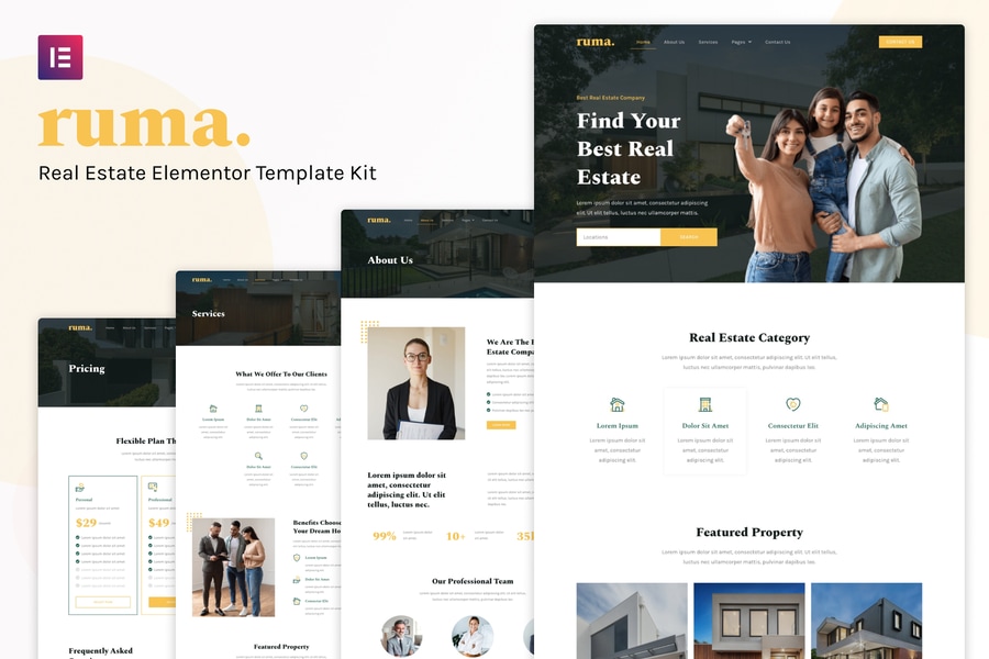 Cover for Ruma - Real Estate Elementor Template Kit