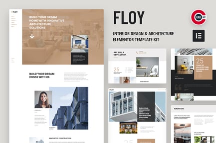Preview: Floy - Interior Design & Architecture Elementor template kit