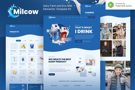 Preview: Milcow – Dairy Farm & Eco Milk Elementor Template Kit