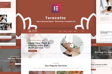 Vista previa: Teracotta - Spa y salón de belleza - Template Kit Elementor