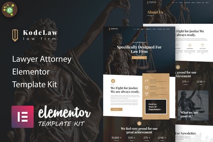 Preview: Kodelaw - Lawyer Attorney Elementor Template Kit