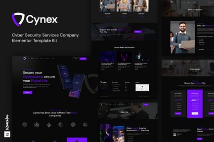 Preview: Cynex - Cyber Security Services Company Elementor Template Kit