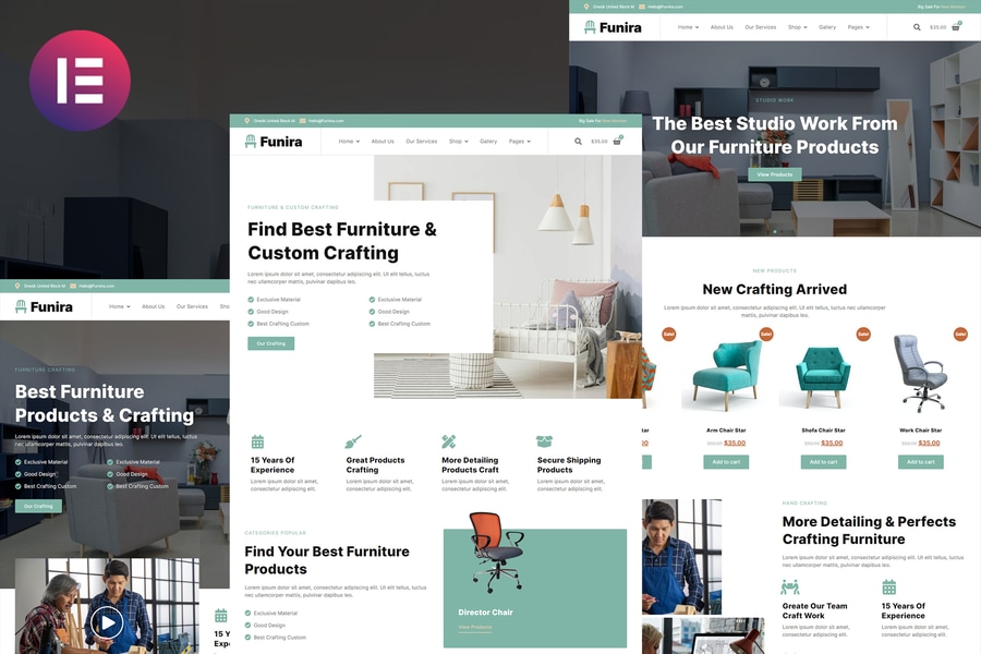 Cover for Funira - Custom Craft Furniture Elementor Template Kit