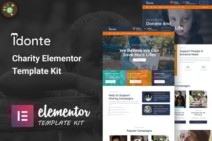 Preview: iDonte - Charity Non-Profit Elementor Template Kit