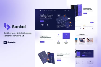 Preview: Bankai - Card Payment & Online Banking Elementor Template Kit