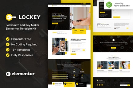 Preview: Lockey – Locksmith and Key Maker Service Elementor Template Kit