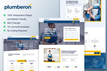 Preview: Plumberon - Plumbing Service Elementor Template Kit