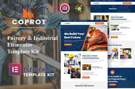 Aperçu: Coprot - Template Kit Elementor industriel et industriel