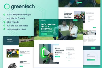 Preview: GreenTech - Green Technology Services Elementor Template Kit
