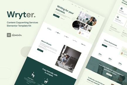 Preview: Wryter - Content Copywriting Services Elementor Template Kit