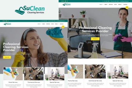 Preview: SuClean - Cleaning Services Elementor Template Kit