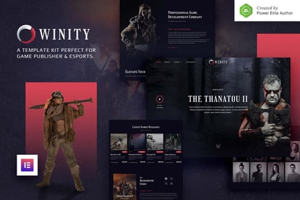 Preview: Winity – Game Publisher & eSports Elementor Template Kit