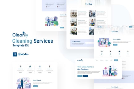 Preview: Cleanly - Cleaning Service Elementor Template Kit