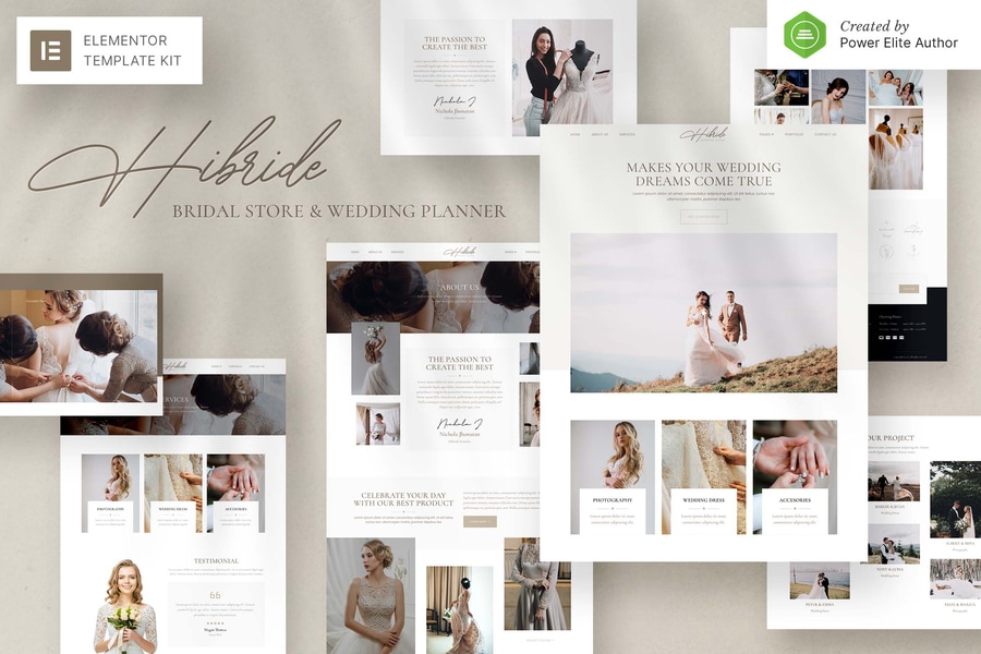 Cover for Hibride – Bridal Photography & Wedding Planner Elementor Template Kit
