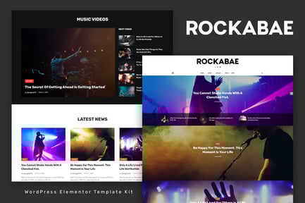 Preview: Rockabae - Music Blog & Magazine Elementor Template Kit