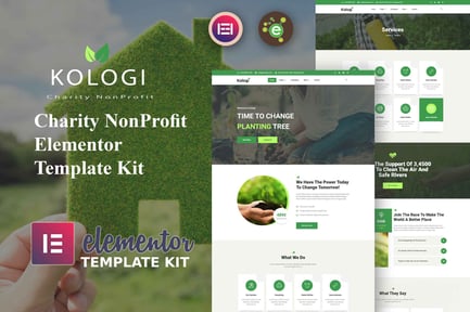 Preview: Kologi - Charity NonProfit Elementor Template Kit