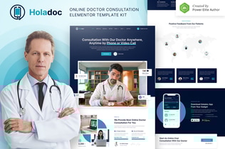 Preview: Holadoc – Online Doctor Consultation Elementor Template Kit