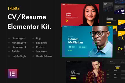 Preview: Thomas - CV/Portfolio Elementor Template Kit
