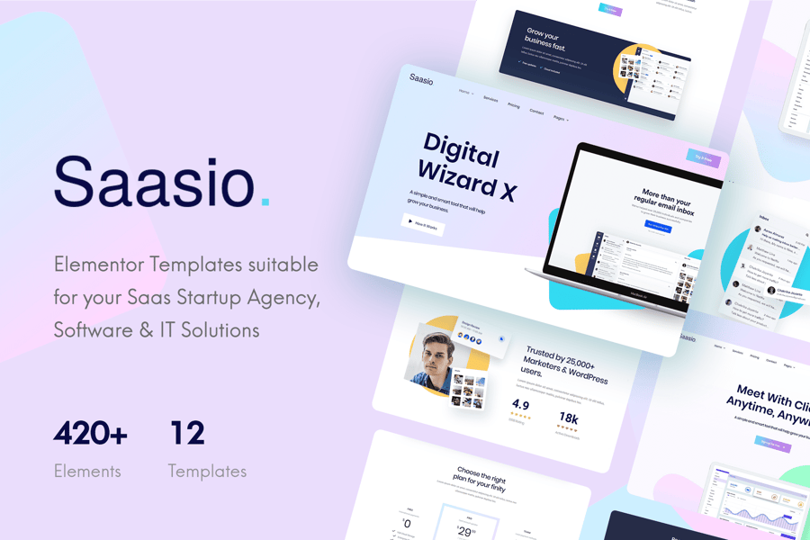 Cover for Saasio - Saas & Startup Elementor Template Kit