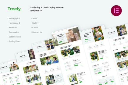 Preview: Treely | Landscape & Gardening Elementor Template Kit