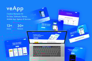 Preview: veApp - Mobile App & Startup Elementor Template Kit