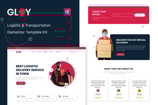 Preview: Gloy - Logistic & Transportation Delivery Elementor Template Kit
