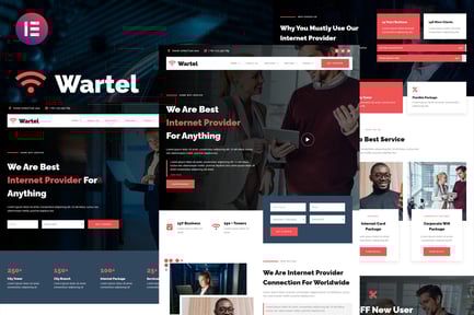 Preview: Wartel - Home Wifi & Internet Provider Services Elementor Template Kit