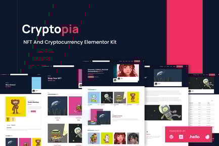 Vorschau: Cryptopia - NFT Crypto Sales Elementor Template Kit