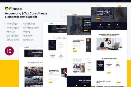 Preview: Fineco | Accounting & Tax Consultancy Services Elementor Template Kit
