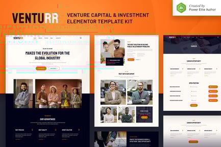 Vista previa: Venturr — Kit de plantillas Elementor de capital de riesgo e inversión
