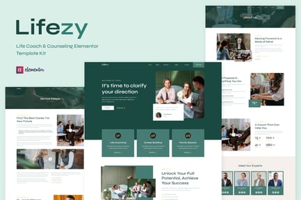 Vista previa: Lifezy - Template Kit Elementor de Life Coach & Counseling