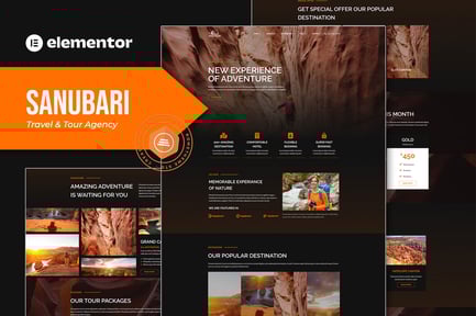 Preview: Sanubari - Travel & Tour Agency Elementor Template Kit