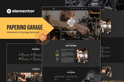 Preview: Paperino Garage - Mechanic Elementor Template Kit
