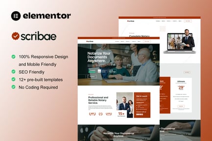 Preview: Scribae - Notary & Legal Service Elementor Template Kit