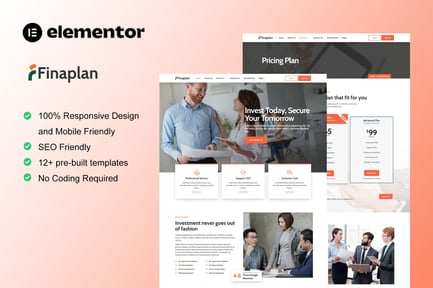 Preview: FinaPlan - Finance & Investment Elementor Template Kit