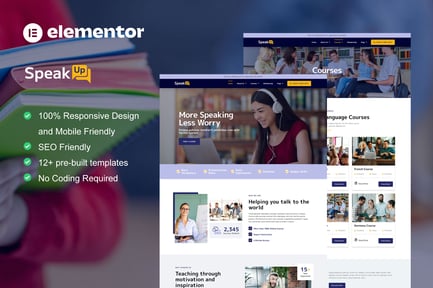 Preview: SpeakUp - Language Course & Translation Service Elementor Template Kit