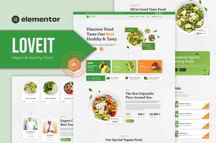 Preview: Loveit - Vegan & Healthy Food Restaurant Elementor Template Kit