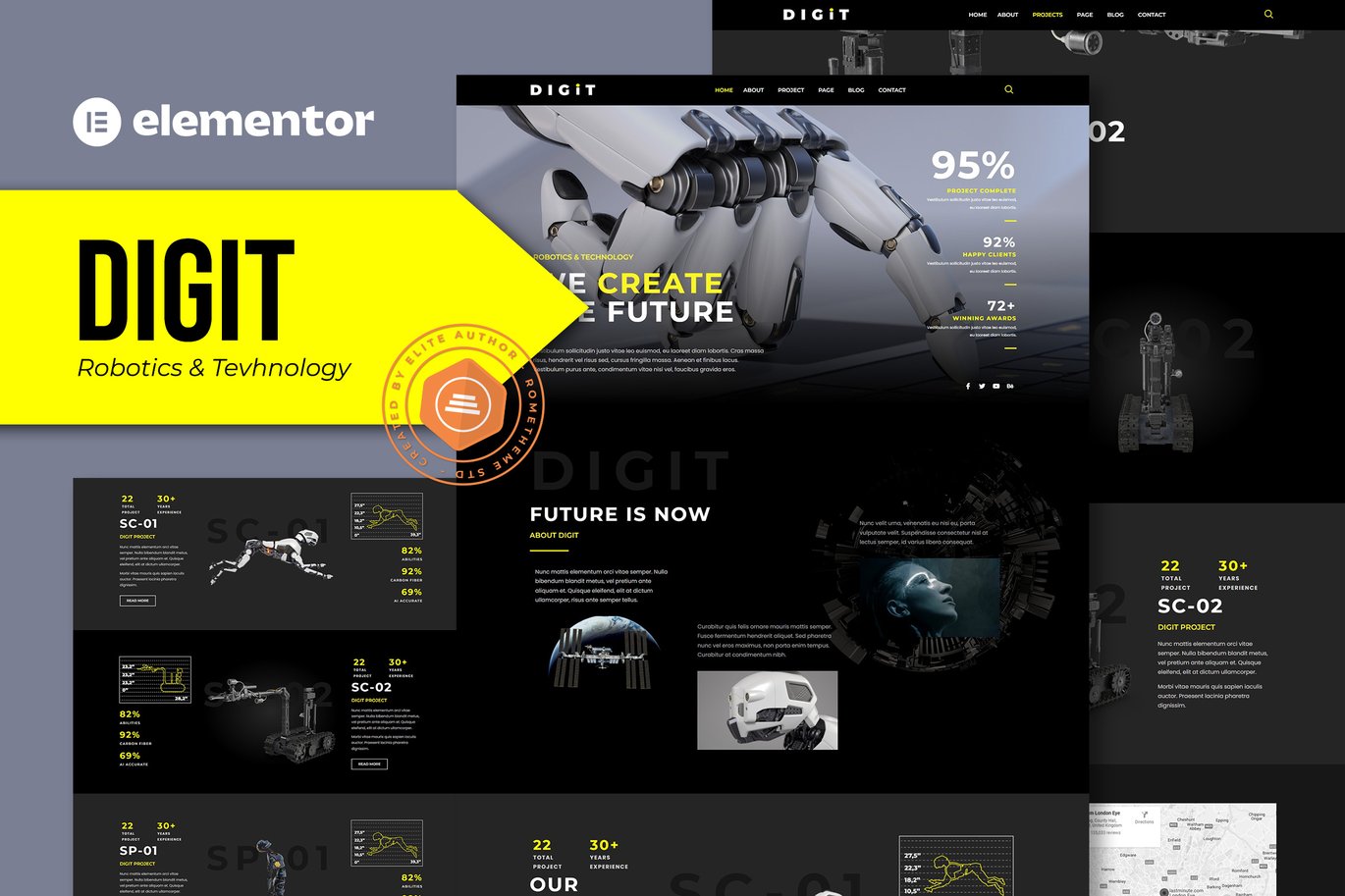 Digit - Robotics & Technology Elementor Template Kit ft. agency ...