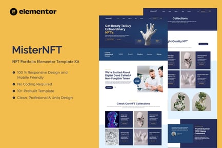Preview: MisterNFT - NFT Portfolio Elementor Template Kit