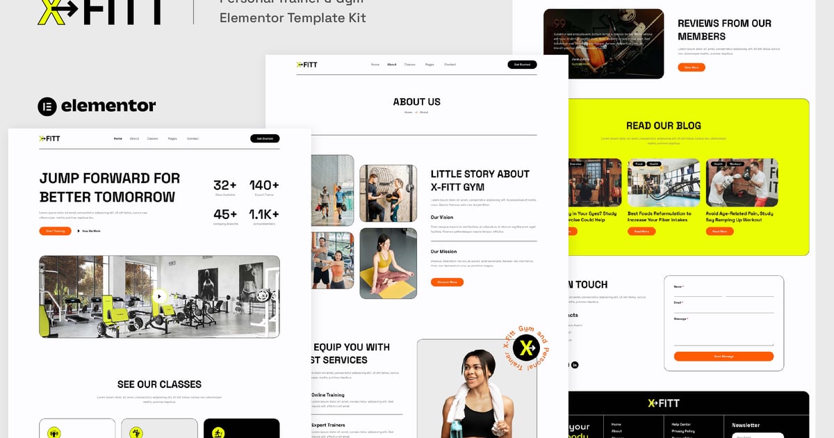 X-Fitt - Personal Trainer & Gym Elementor Template Kit, WP Template ...