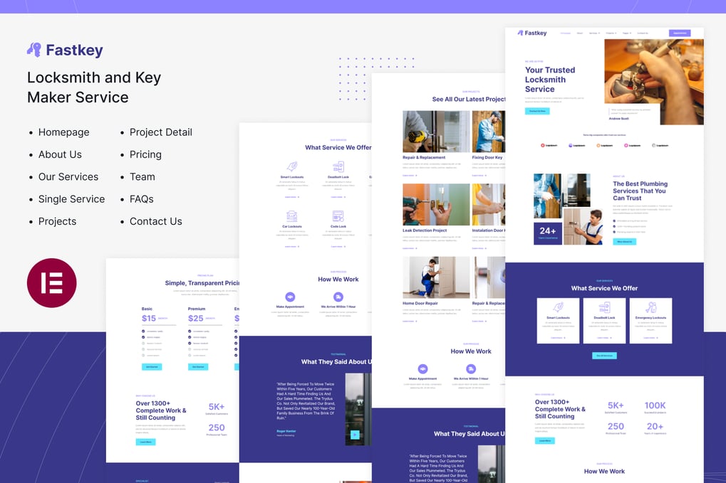 Item: Fastkey | Locksmith and Key Maker Service Elementor Template Kit ...
