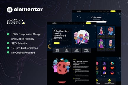 Vorschau: Netzo - NFT Portfolio Elementor Template Kit