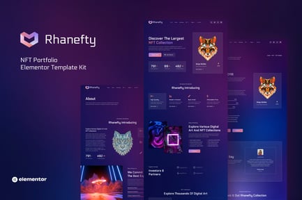 Vorschau: Rhanefty - NFT Portfolio Elementor Template Kit