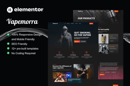 Preview: Vapemorra - Vape Store Elementor Template Kit