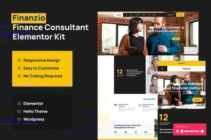 Preview: Finanzio - Financial Advisor Elementor Template Kit